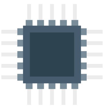 İşlemci çip renk izole vektör kolayca değiştirilebilir ve Düzenle simgesi. 