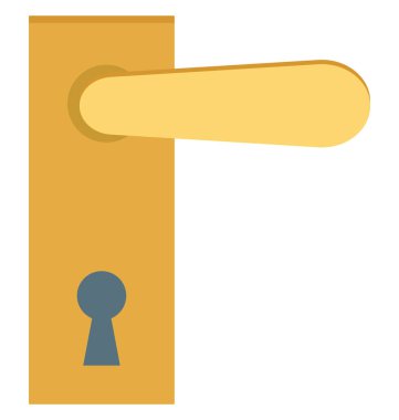 Kapı kolu renk izole vektör kolayca değiştirilebilir ve Düzenle simgesi. 