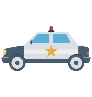 Polis araba renk izole vektör kolayca değiştirilebilir ve Düzenle simgesi. 