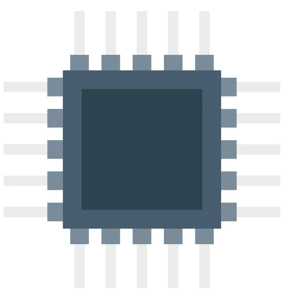 Processor Chip Kleur Geïsoleerde Vector Icon Die Gemakkelijk Kan Worden — Stockvector