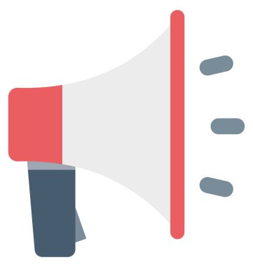 Megafon renk izole vektör kolayca değiştirilebilir ve Düzenle simgesi. 