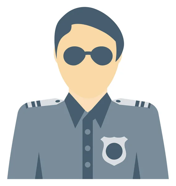 Police Officer Color Isolated Vector Icon Easily Can Modified Edit — Stock Vector