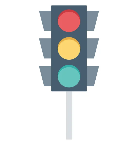 Сигналы Дорожного Движения Цвет Изолированный Векторный Значок Который Легко Изменен — стоковый вектор