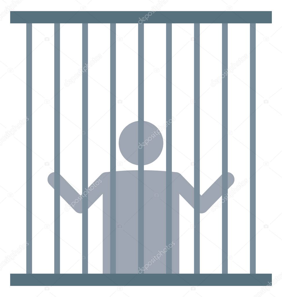 Prison Cell Color Isolated Vector Icon that easily can be modified and edit. 