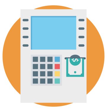 ATM kodu renk izole vektör kolayca değiştirilebilir ve Düzenle simgesini. 