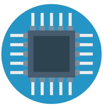 İşlemci çip renk izole vektör kolayca değiştirilebilir ve Düzenle simgesi. 