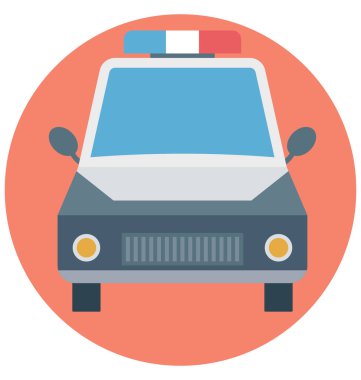 Polis araba renk izole vektör kolayca değiştirilebilir ve Düzenle simgesi. 