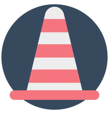 Trafik koni renk izole vektör kolayca değiştirilebilir ve Düzenle simgesi.  