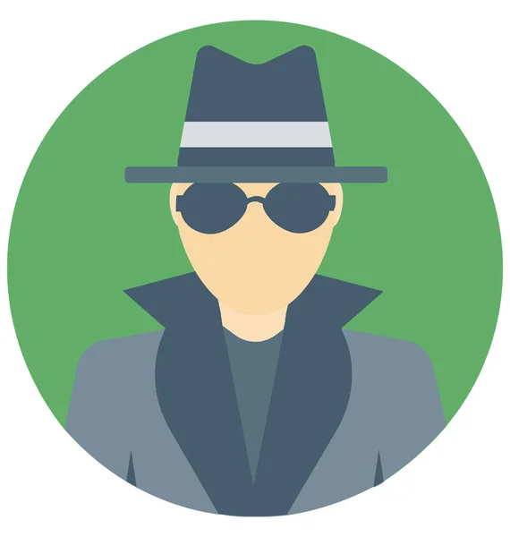 Detective Color Isolated Vector Icon Easily Can Modified Edit — Stock Vector