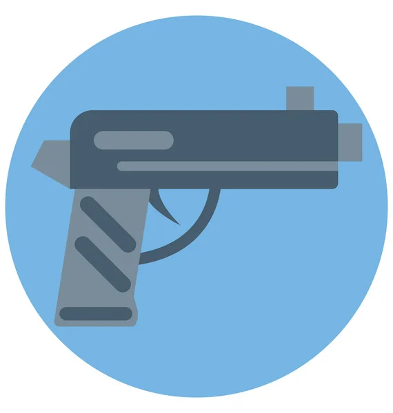 Pistola Color Icono Vectorial Aislado Que Fácilmente Puede Modificar Editar — Vector de stock