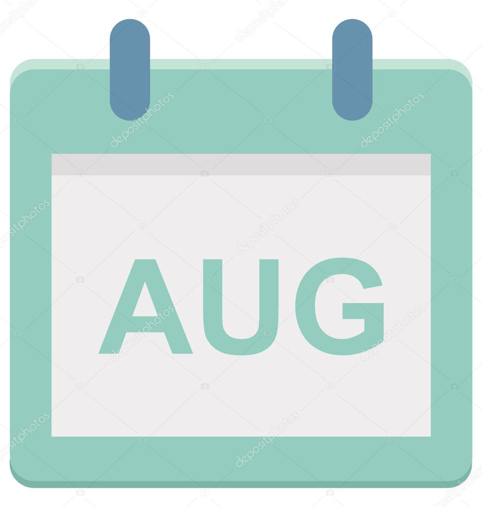 August, aug Special Event day Vector icon that can be easily modified or edit.