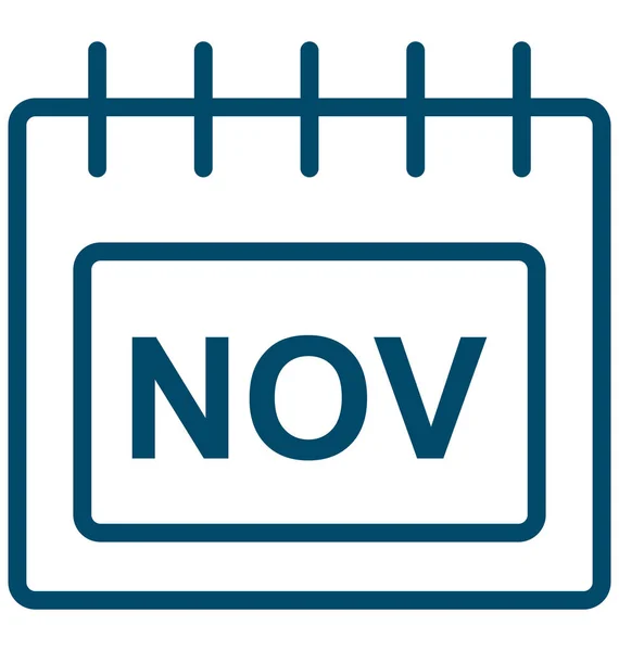 Nov Novembro Dia Evento Especial Ícone Vetor Que Pode Ser — Vetor de Stock