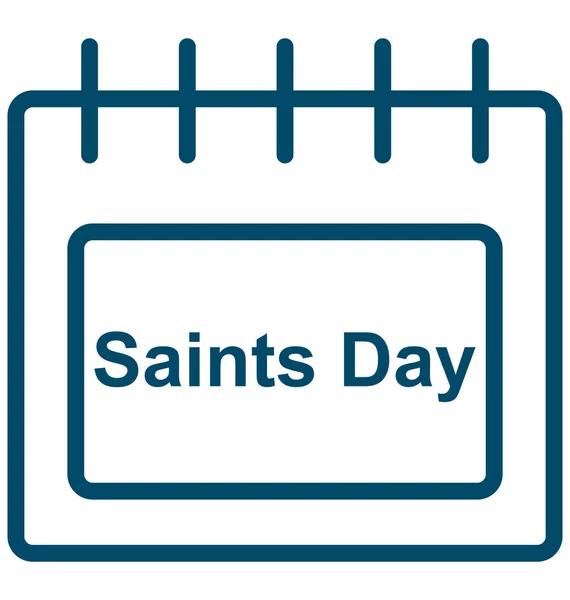 Fête Des Saints Calendrier Des Saints Jour Événement Spécial Icône — Image vectorielle