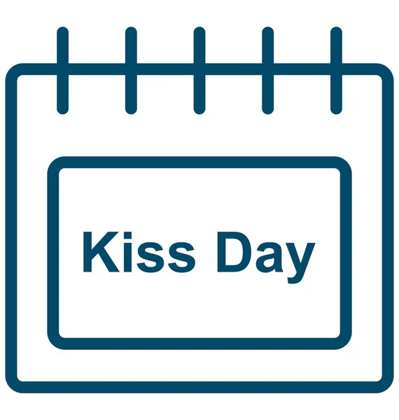 Kiss Day Kiss Day Calendar Special Event Day Icône Vectorielle — Image vectorielle