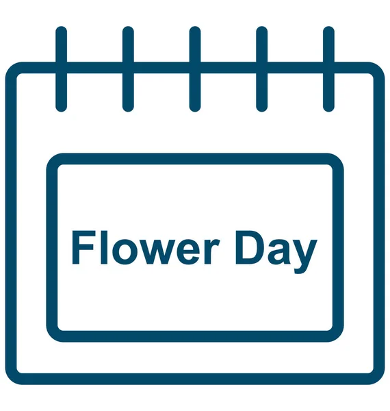 Calendrier Des Jours Fleurs Special Event Day Icône Vectorielle Qui — Image vectorielle