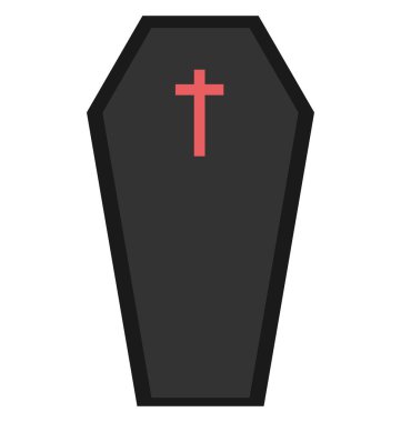 Cadılar Bayramı tabut izole renk illüstrasyon simge özel Cadılar Bayramı için kullanın