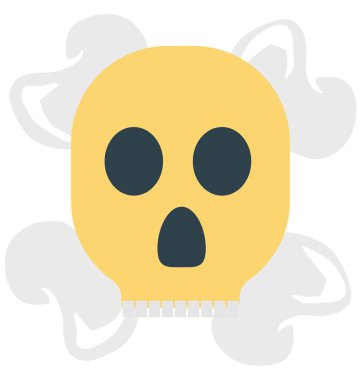 Cadılar Bayramı kafatası izole renk illüstrasyon simge özel Cadılar Bayramı için kullanın