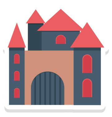 Cadılar Bayramı Mansion izole renk illüstrasyon simge özel Cadılar Bayramı için kullanın