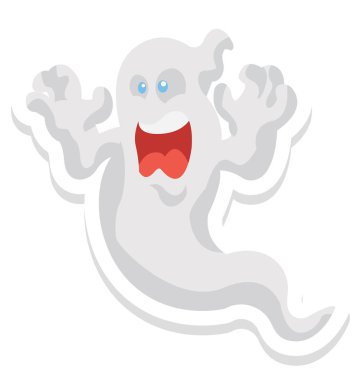 İzole renk illüstrasyon simge özel kullanım Cadılar Bayramı için hayalet