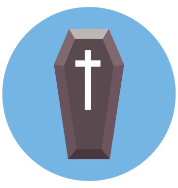 Cadılar Bayramı tabut izole renk illüstrasyon simge özel Cadılar Bayramı için kullanın