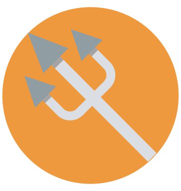 Cadılar Bayramı Trident izole renk illüstrasyon simge özel Cadılar Bayramı için kullanın
