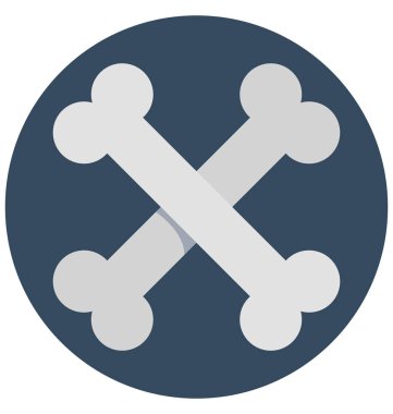 Köpek kemik izole renk illüstrasyon simge özel Cadılar Bayramı için kullanın