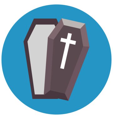 Cadılar Bayramı tabut izole renk illüstrasyon simge özel Cadılar Bayramı için kullanın