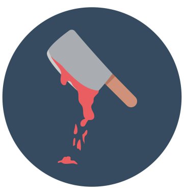 kanlı cleaver, vektör simgesi izole renk illüstrasyon simge Cadılar Bayramı için özel kullanım