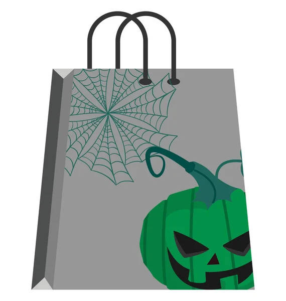 Saco Tote Halloween Isolado Ilustração Cor Ícone Uso Especial Para —  Vetores de Stock
