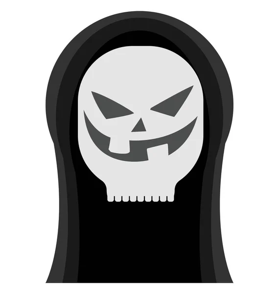 Cráneo Halloween Fantasma Malvado Aterrador Ilustración Color Aislado Icono Uso — Archivo Imágenes Vectoriales