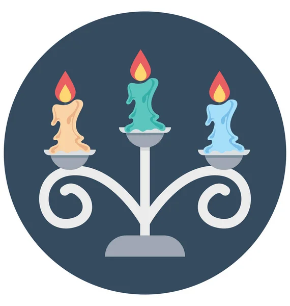 Свічки Ізольовані Кольорова Ілюстрація Ікона Спеціальне Використання Хеллоуїна — стоковий вектор