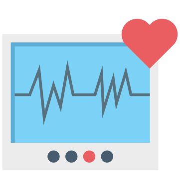 EKG makinesi, EKG monitör, kolayca değiştirilebilir veya düzenlediğiniz izole vektör simgesi