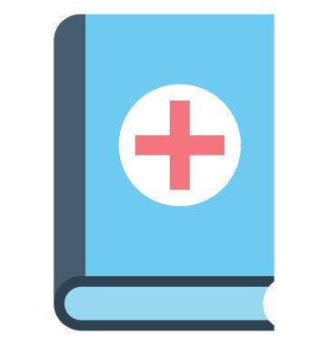 tıbbi kitap, kitapçık, kolayca değiştirilebilir veya düzenlediğiniz izole vektör simgesi