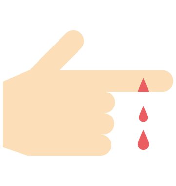 parmak bandaj, parmak yaralanma, kolayca değiştirilebilir veya düzenlediğiniz izole vektör simgesi