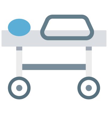 Sedye, hasta yatağı, kolayca değiştirilebilir veya düzenlediğiniz izole vektör simgesi