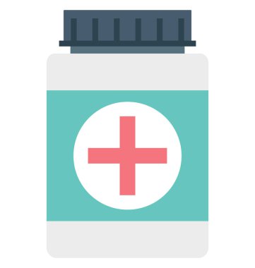 ilaç şişesi, tıp kavanoz, kolayca değiştirilebilir veya düzenlediğiniz izole vektör simgesi 