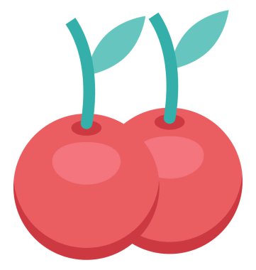 kiraz, gıda, kolayca değiştirilebilir veya düzenlediğiniz izole izole vektör simgesi