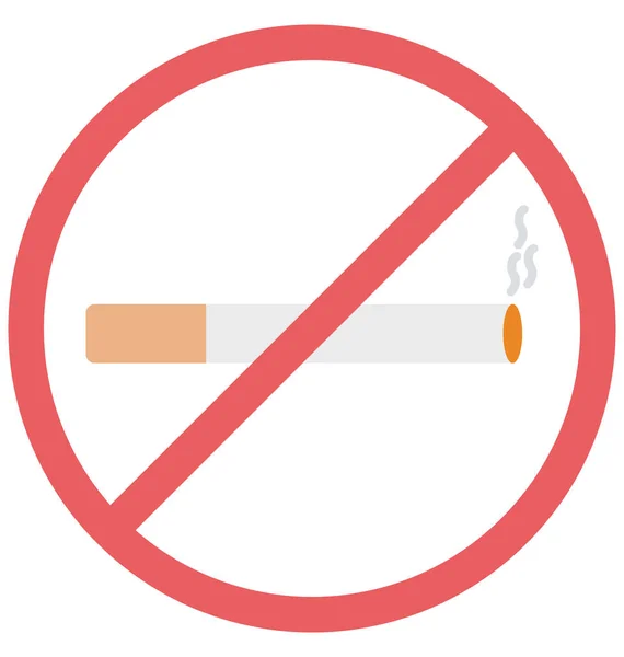 Kein Rauchen Keine Zigarette Isoliertes Vektorsymbol Das Leicht Verändert Oder — Stockvektor