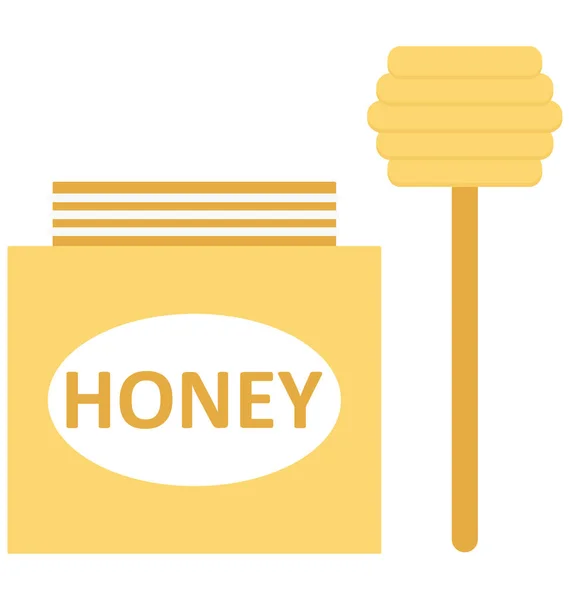 Honey Honey Jar Isolated Vector Icon Can Easily Modified Edit — Stock Vector
