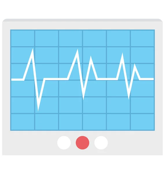 Ekg Přístroj Ekg Monitor Izolované Vektorové Ikony Které Lze Snadno — Stockový vektor