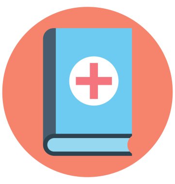 tıbbi kitap, kitapçık, kolayca değiştirilebilir veya düzenlediğiniz izole vektör simgesi