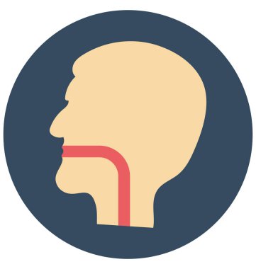 yemek borusu, gırtlak, kolayca değiştirilebilir veya düzenlediğiniz izole vektör simgesi