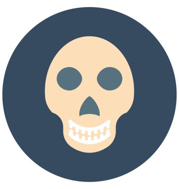 kafatası, tehlike, kolayca değiştirilebilir veya düzenlediğiniz izole vektör simgesi