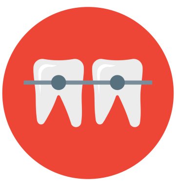 Kolayca değiştirilebilir veya düzenlediğiniz diş teli, diş, izole vektör simgesi