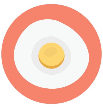 kızarmış yumurta, Kahvaltı, kolayca değiştirilebilir veya düzenlediğiniz izole vektör simgesi