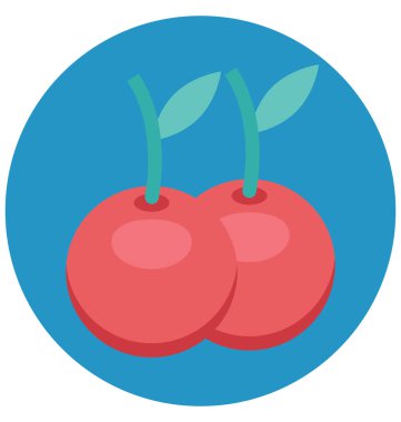 kiraz, gıda, kolayca değiştirilebilir veya düzenlediğiniz izole izole vektör simgesi