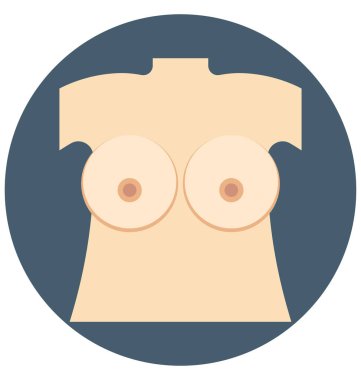 Göğüs, göğüsler simgesi, kolayca değiştirilebilir veya düzenlediğiniz izole vektör simgesi