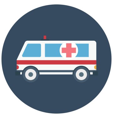 Ambulans, tıbbi nakil, kolayca değiştirilebilir veya düzenlediğiniz izole vektör simgesi