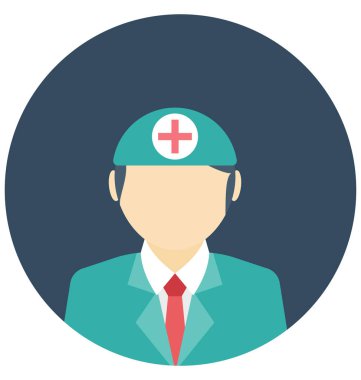 Doktor avatar, Doktor, kolayca değiştirilebilir veya düzenlediğiniz izole vektör simgesi