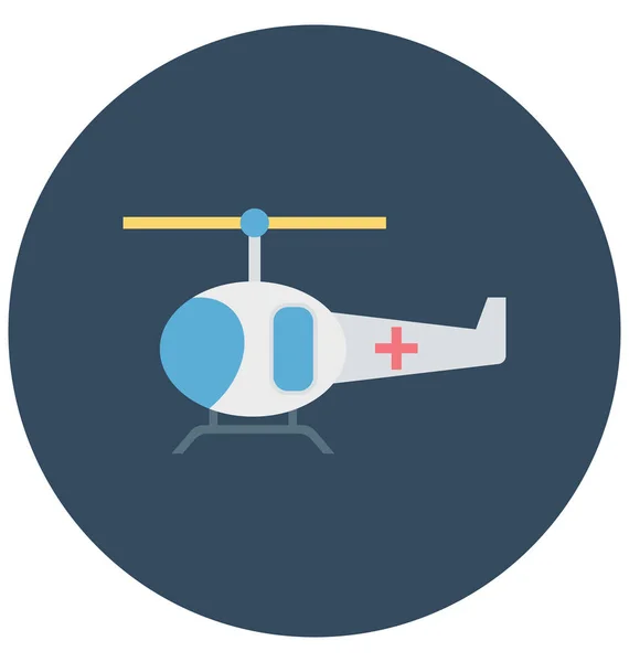 Orvosi Helikopter Légi Mentők Elszigetelt Vector Icon Könnyen Módosítható Vagy — Stock Vector